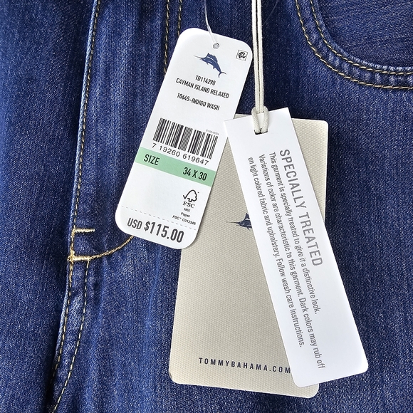 Tommy Bahama Cayman Island Relaxed Indigo Jeans Sz 34/30 - Picture 2 of 15